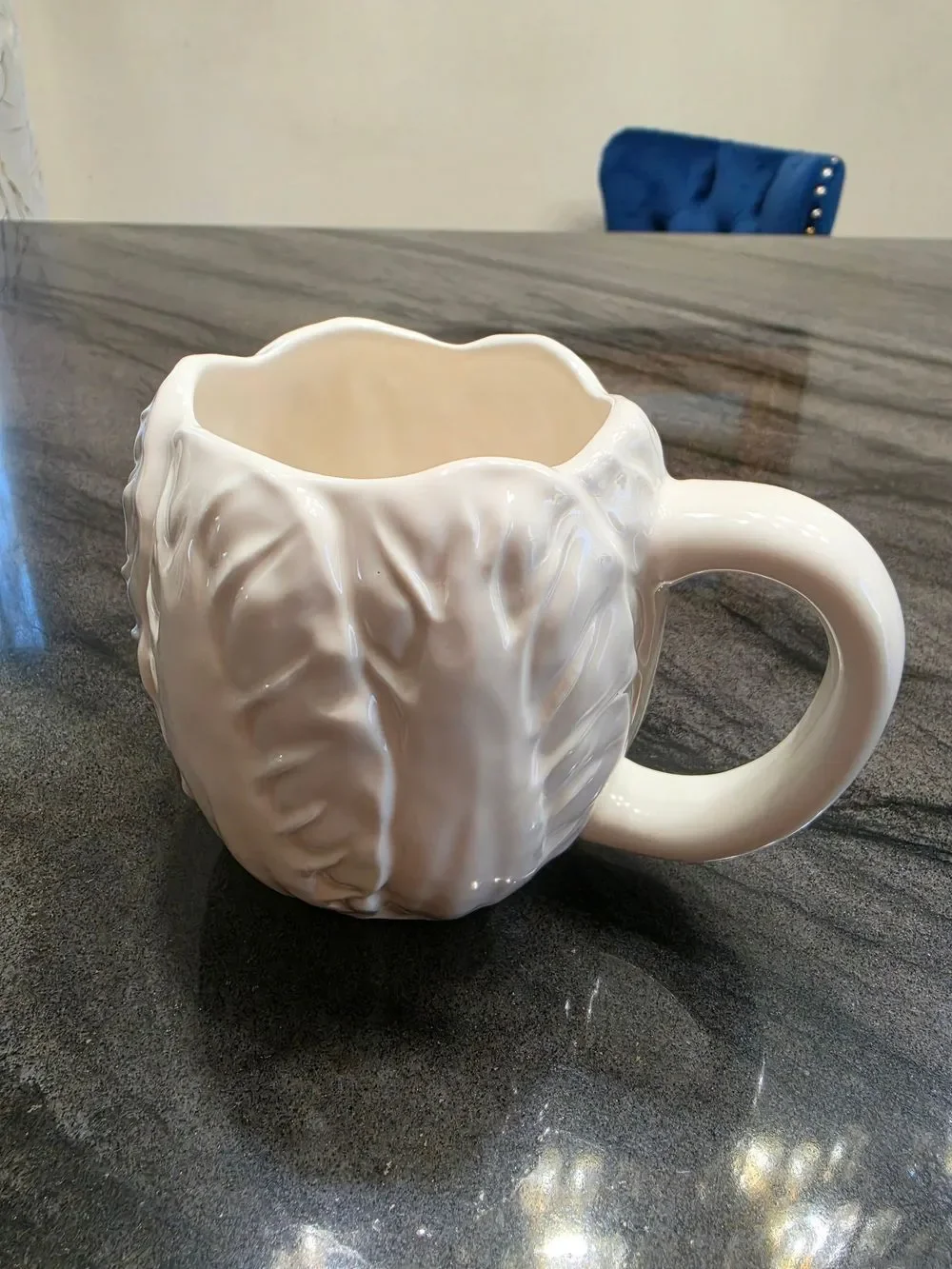Threshold Radicchio Cabbage Ware Leaf White 2pc Mug Set, Spring Stoneware,  NEW